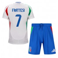 Fotbalové Dres Itálie Davide Frattesi #7 Dětské Venkovní ME 2024 Krátký Rukáv (+ trenýrky)
